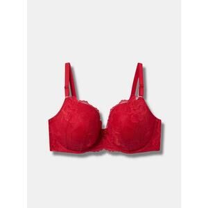 Torrid Perfect T-Shirt Bra 48 DDD Lacey Red Lift Supportive Curvy Comfort Sexy